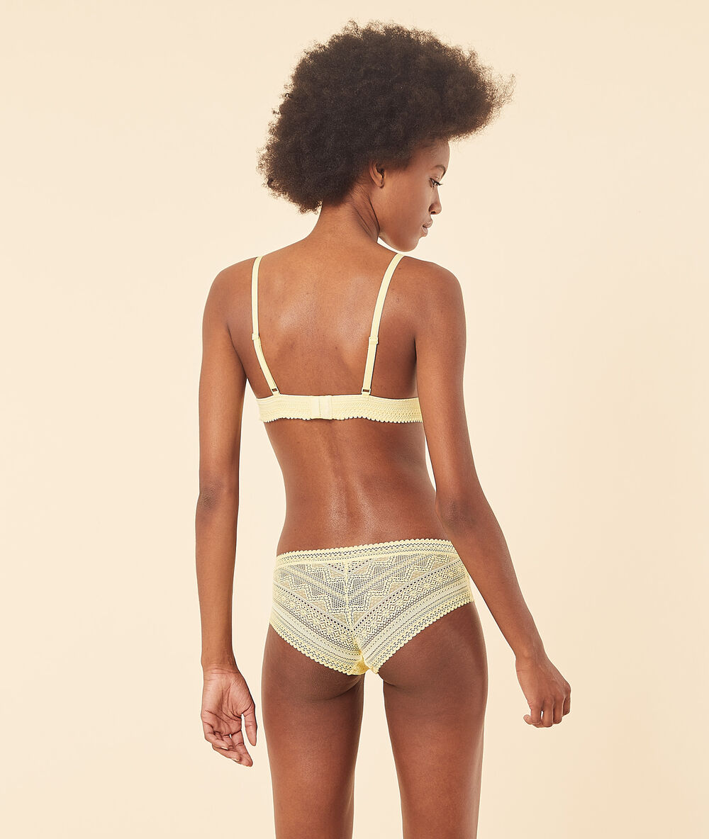 Triangle bra without underwire bright yellow.