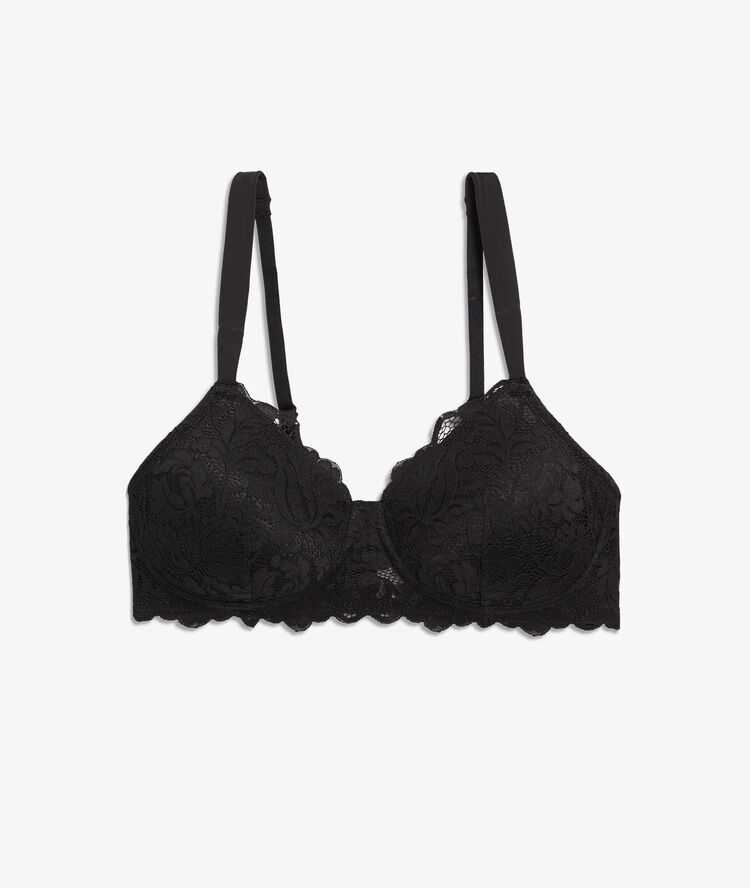 Soutien-gorge post-mastectomie coques fines noir.