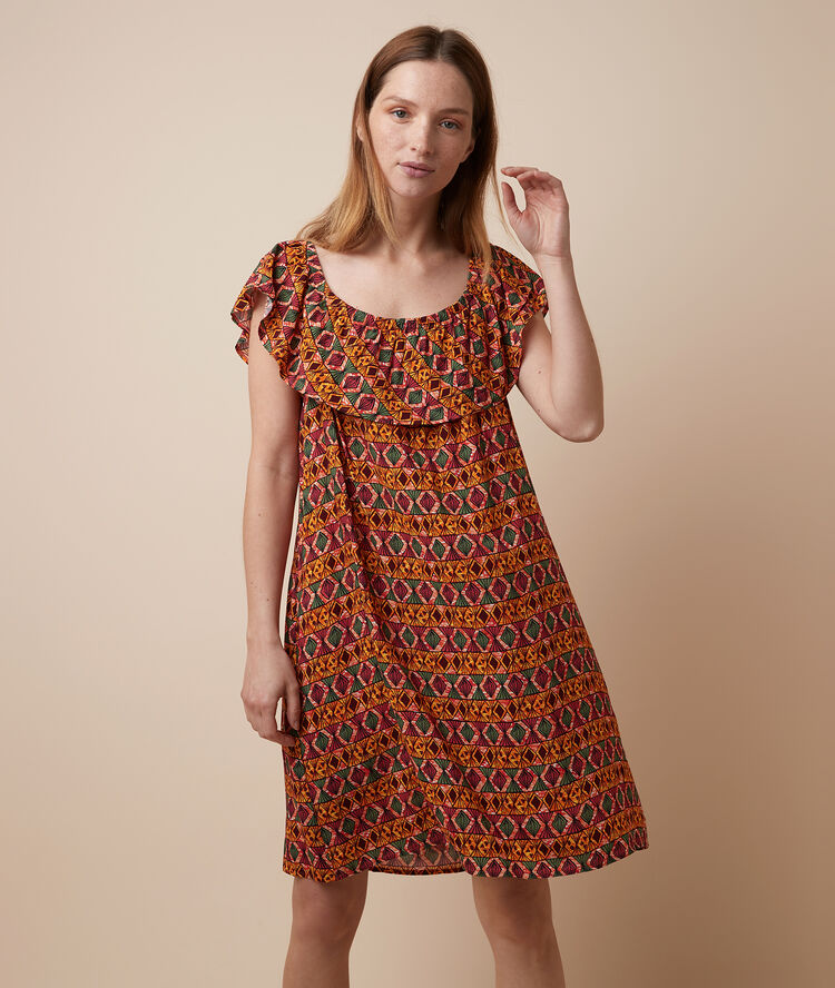 Printed beach dress multi.