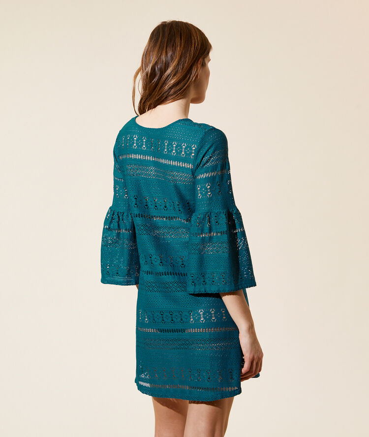 Crochet cover up green.