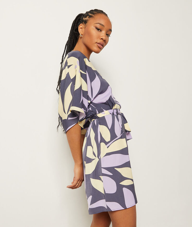 Flowing Printed Dress;${refinementColor}