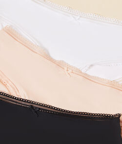 3 Pack Short Briefs, Openwork Edges;${refinementColor}