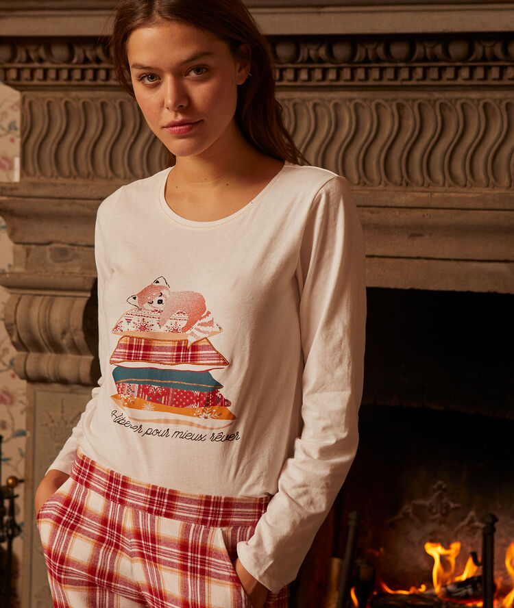 Hiberner pour mieux rêver' three pieces pyjama terracotta.