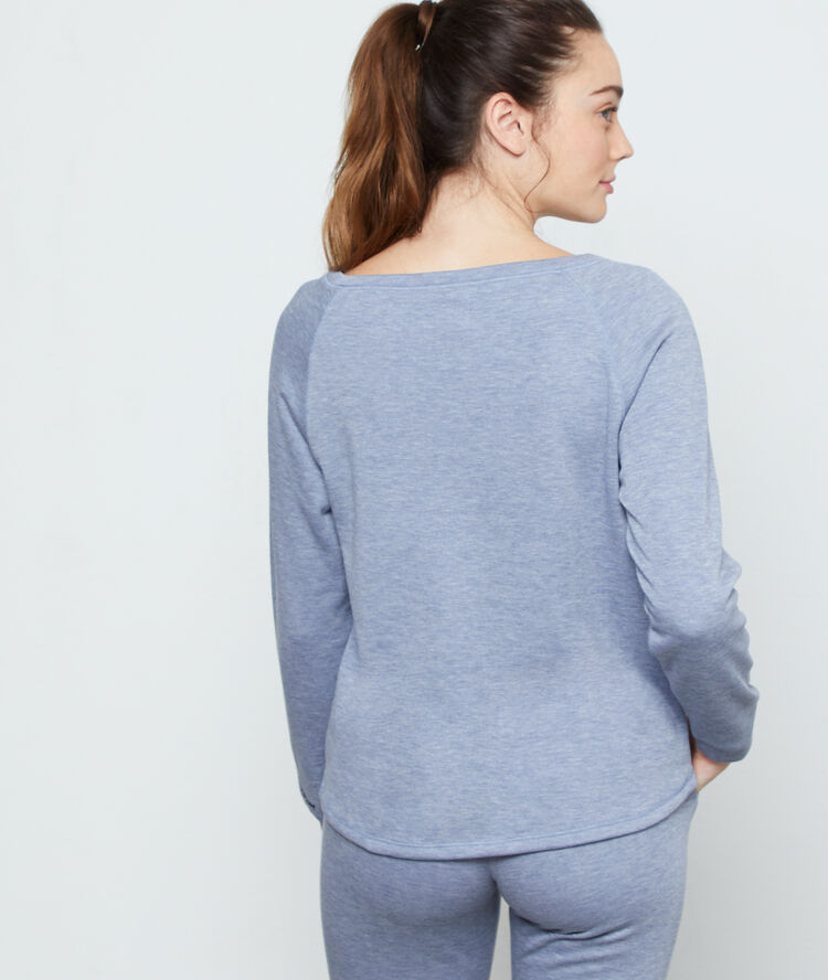 Happy mind' long sleeves top blue.
