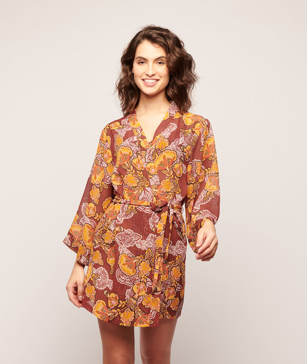 Floral print kimono Floral print kimono;${refinementColor}