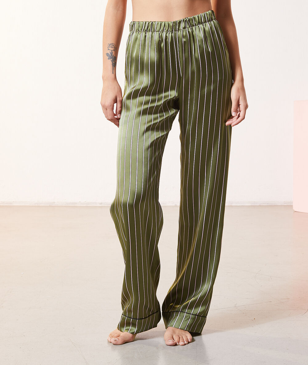 Silk pyjama trousers khaki.