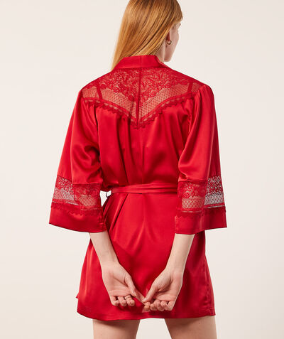 Satin Kimono with lace details   ;${refinementColor}