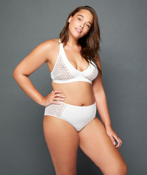 Micro lace bralet ecru.