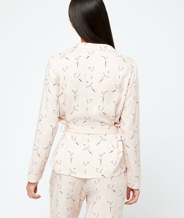 pyjamas shirt in birds print pyjamas shirt in birds print;${refinementColor}