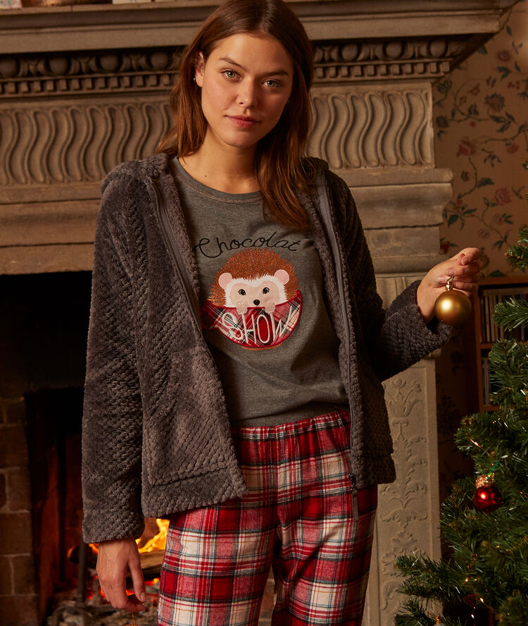 'chocolat show' three piece pyjama anthracite.