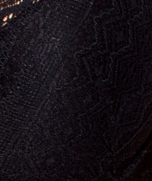Lace triangle push up bra black.