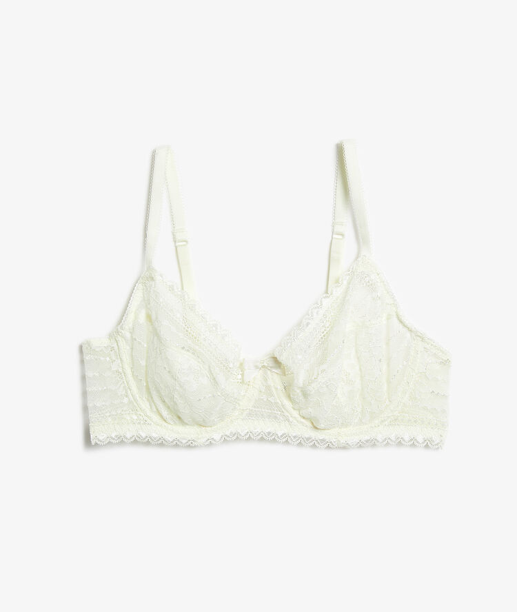 Non-padded lace bra ecru.
