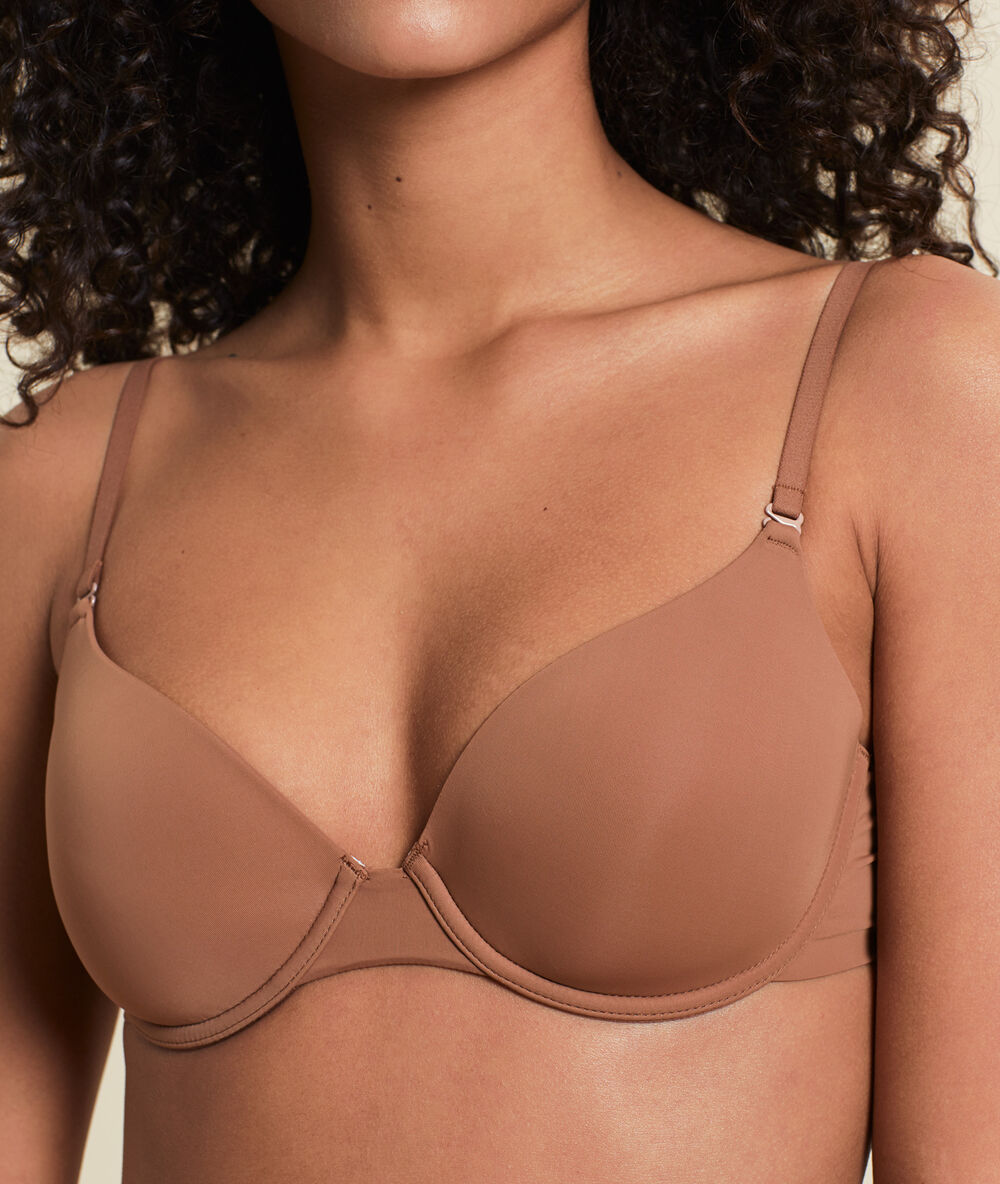 Bra n&deg;5 - microfibre natural padded bra bronze.