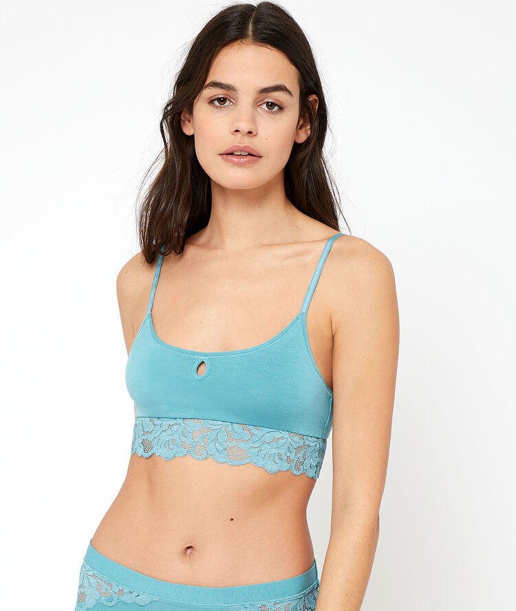Non wired bralette celadon.