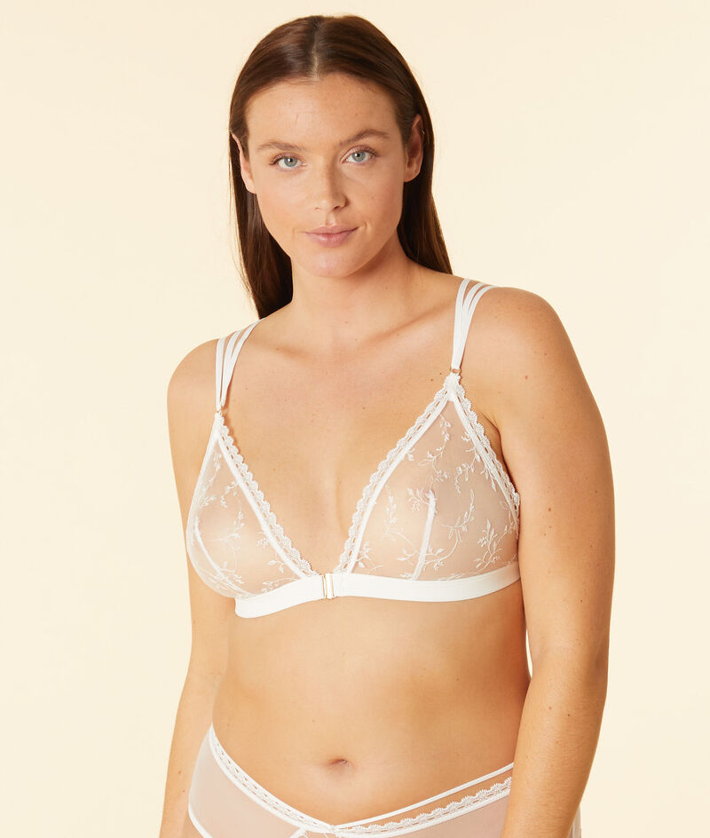 Embroidered Tulle Bralette;${refinementColor}