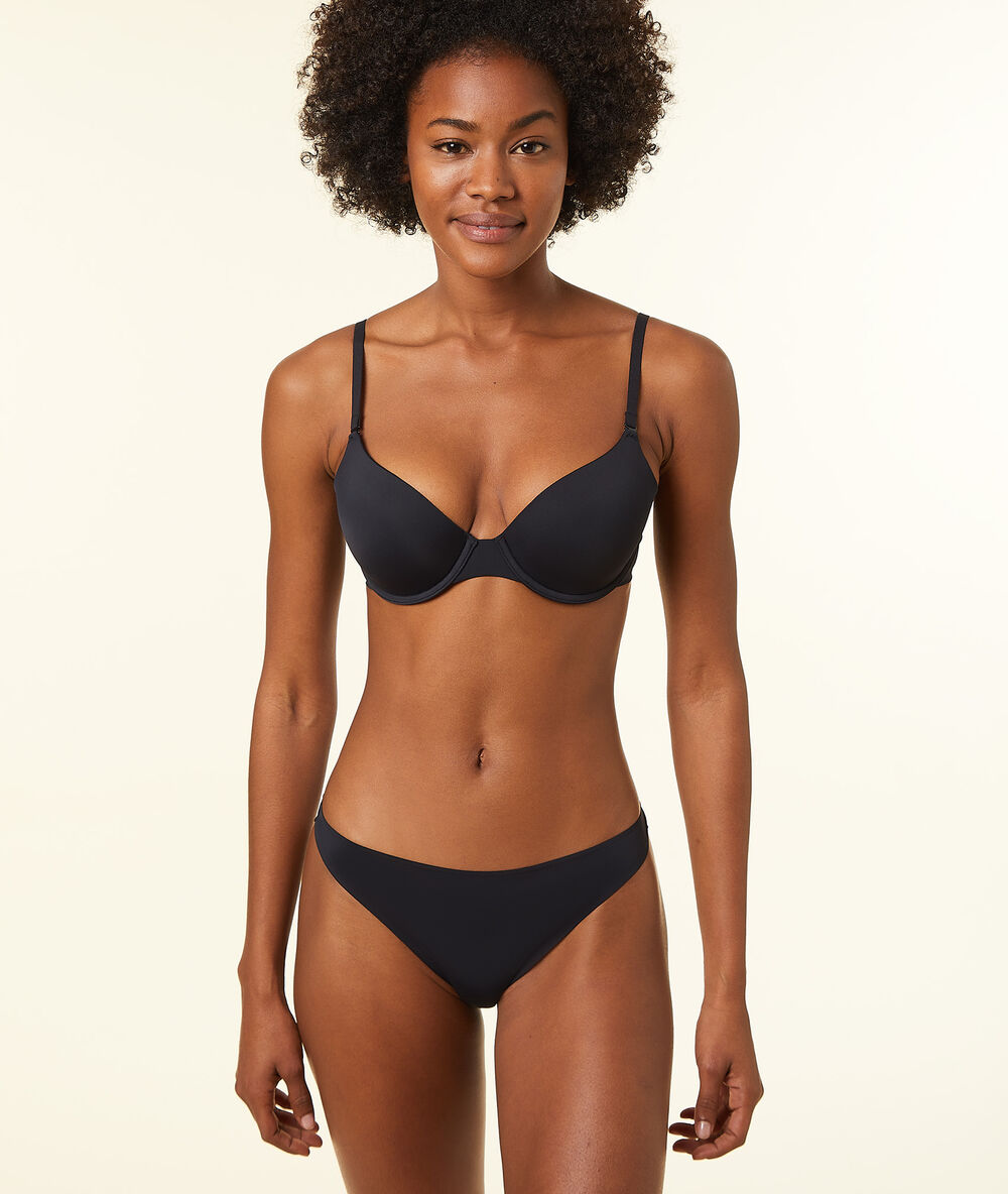 Micro and tulle brief black.