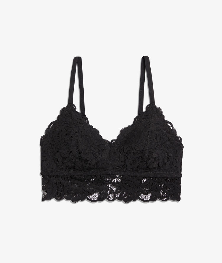Non-wired post-masectomy triangle bra black.