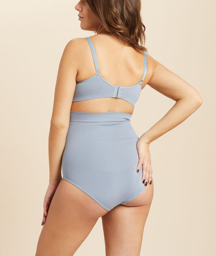 Seamless high waist briefs blue.