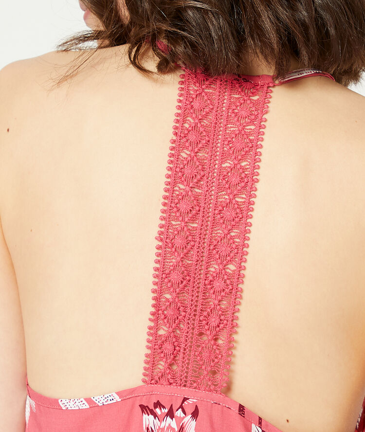 Floral print nightie coral.