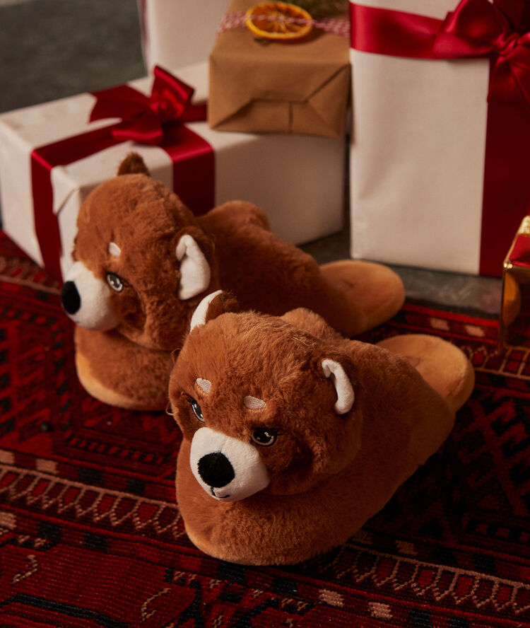 Mules 3d panda roux marron.