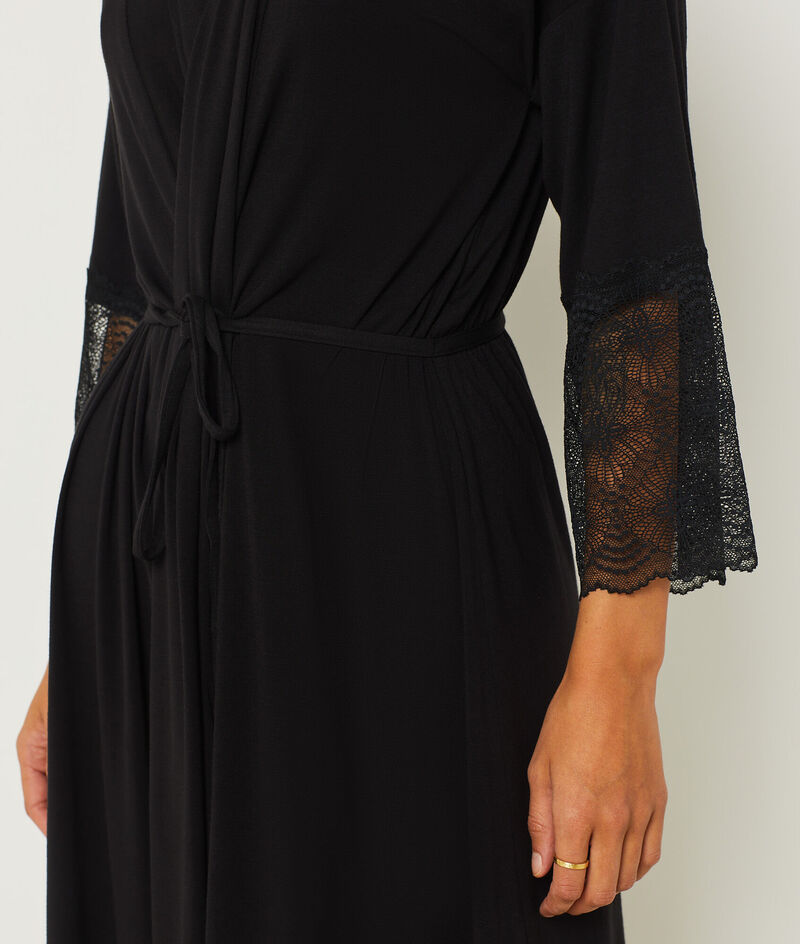 Robe With Lace Details;${refinementColor}