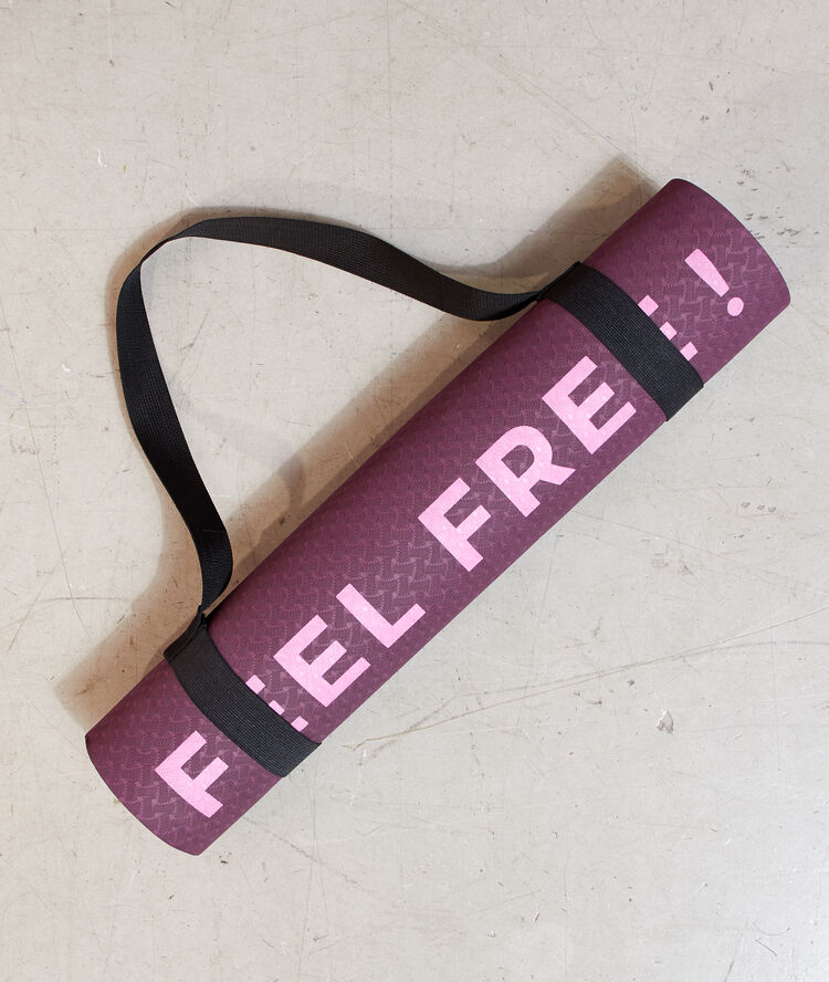 Tapis de yoga "feel free" cassis.