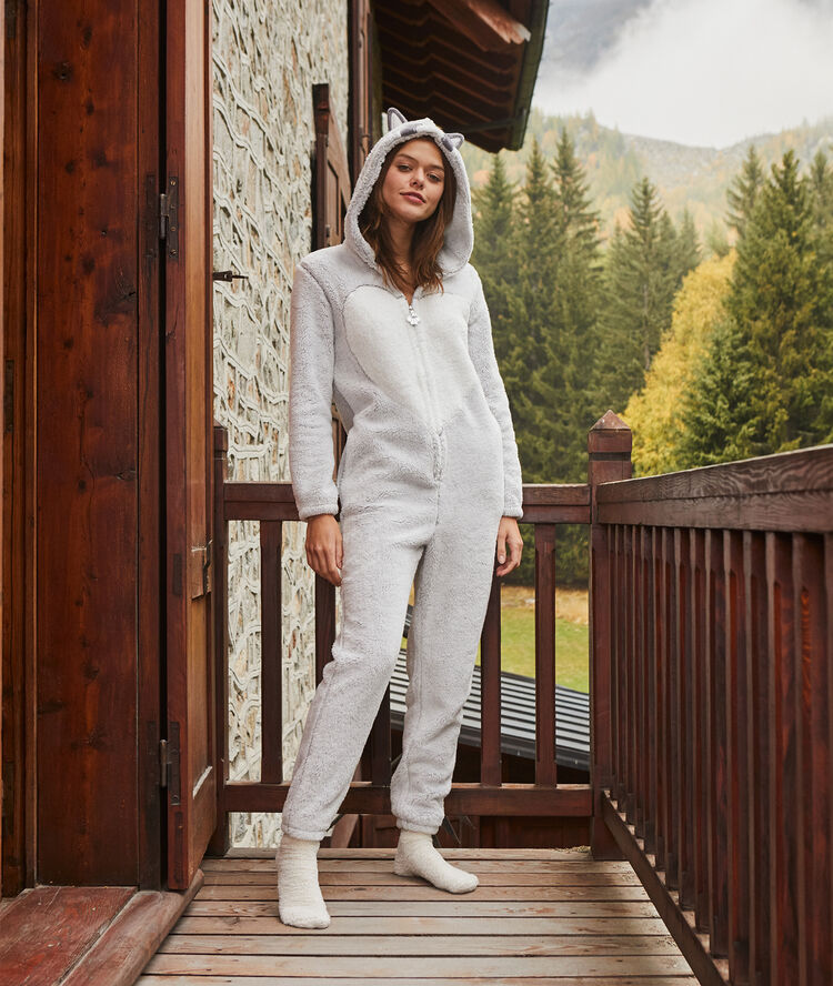 Combinaison raton laveur gris.