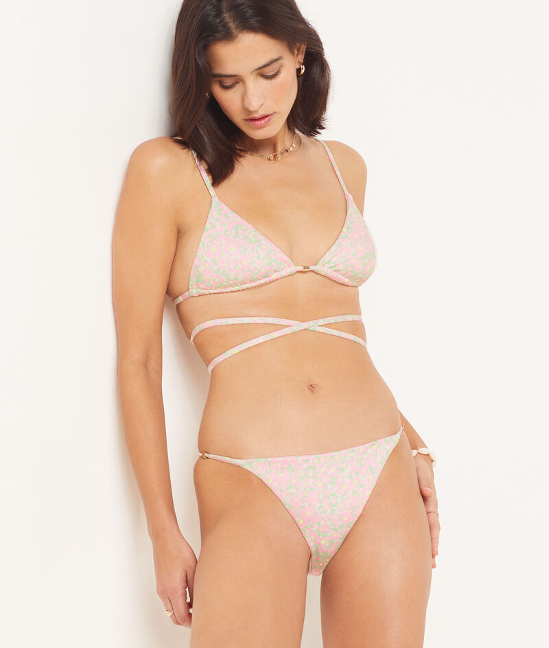 Bikini fleuri ficelle à nouer;${refinementColor}