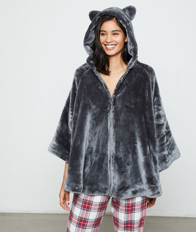 Cat hood poncho anthracite.