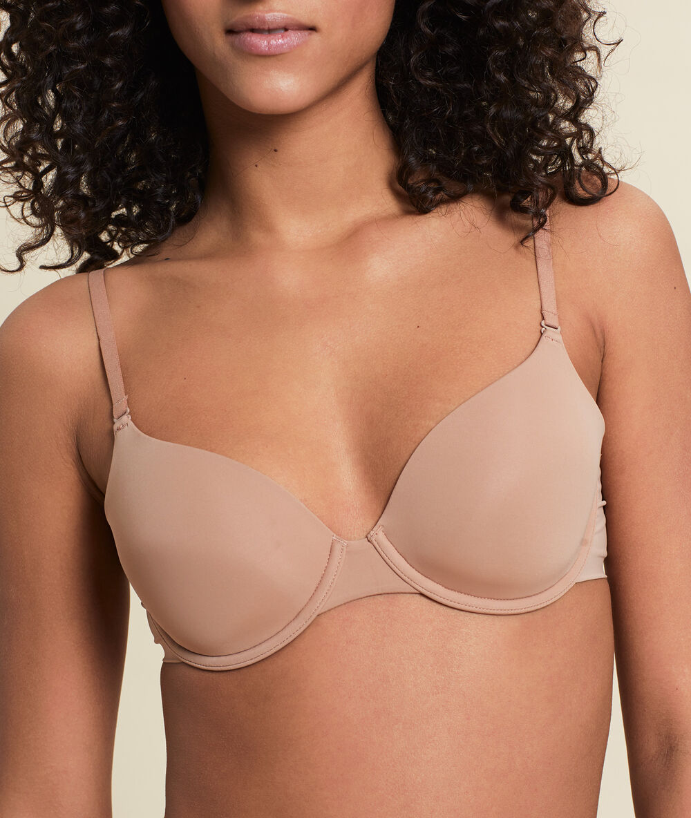 Bra n&deg;5 - microfibre natural padded bra sand.