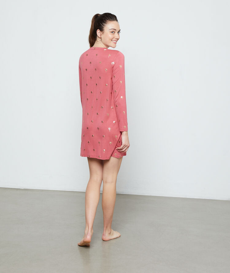 Palm tree printed nightshirt pink.
