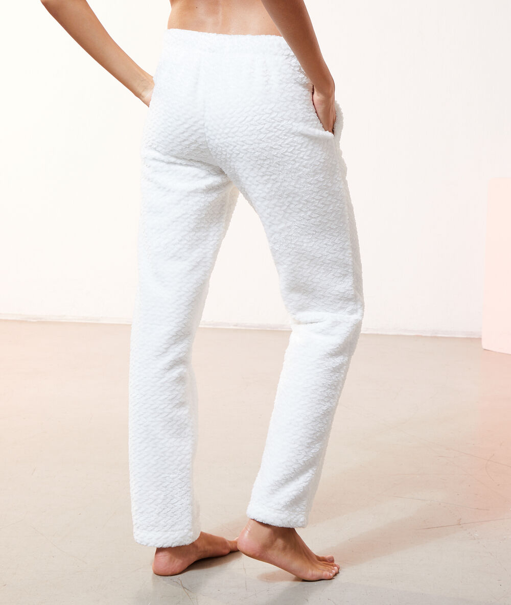 Fleece-lined trousers off white.