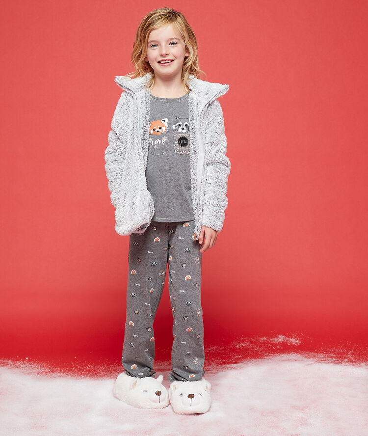 Three piece pyjama for kids grey.
