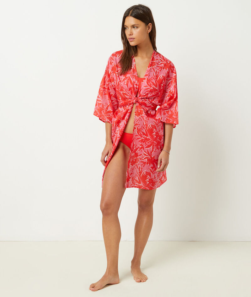 Printed Beach Kimono;${refinementColor}