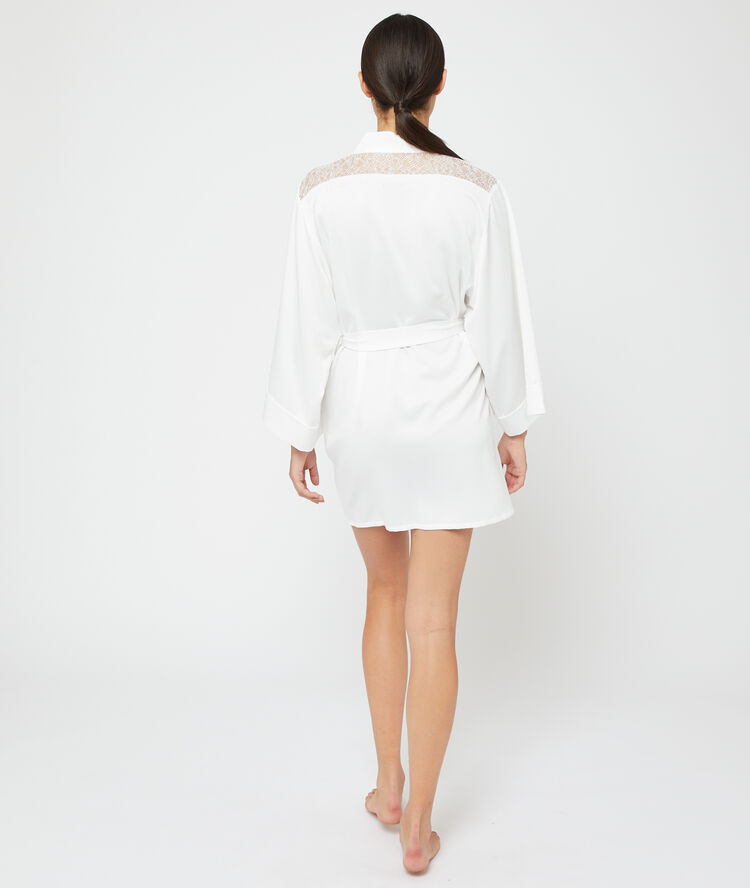 Satin kimono ecru.