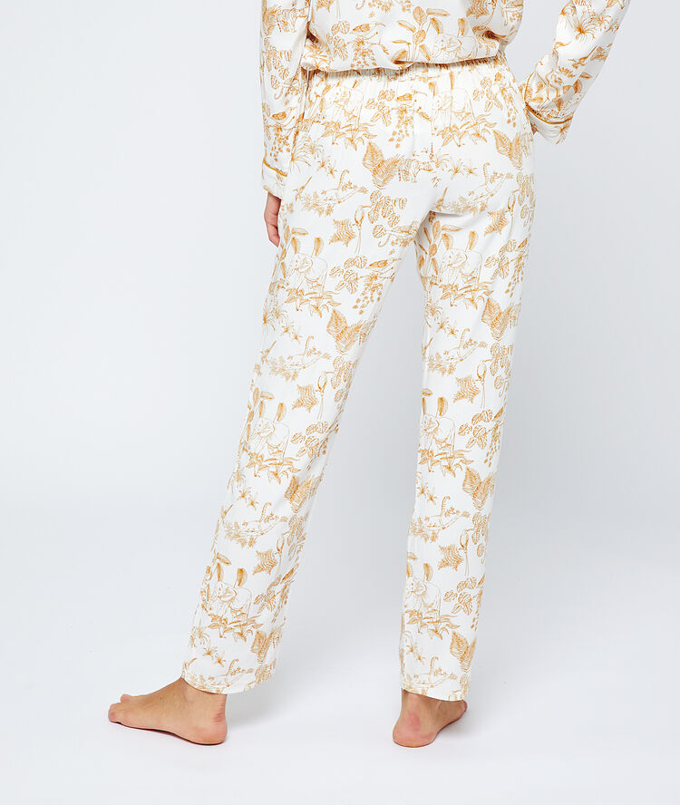 Printed trousers ecru.