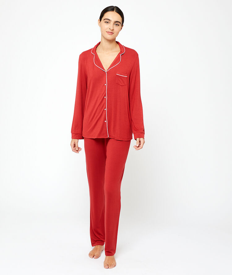 Pyjama shirt red brick.