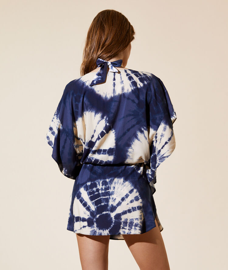 Tunique de plage imprim&eacute;e multicolore.