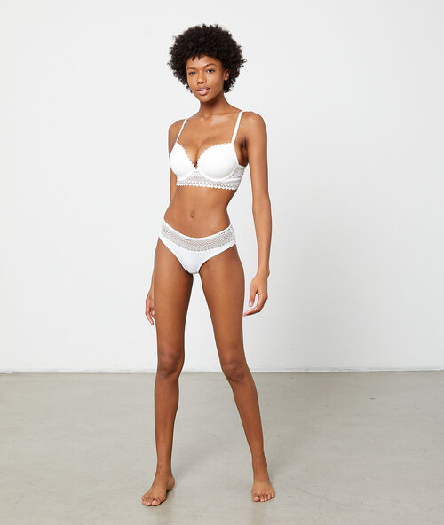 Light padded lace bra - pepite white.