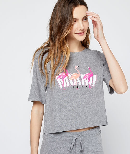 Miami beach' t-shirt grey.