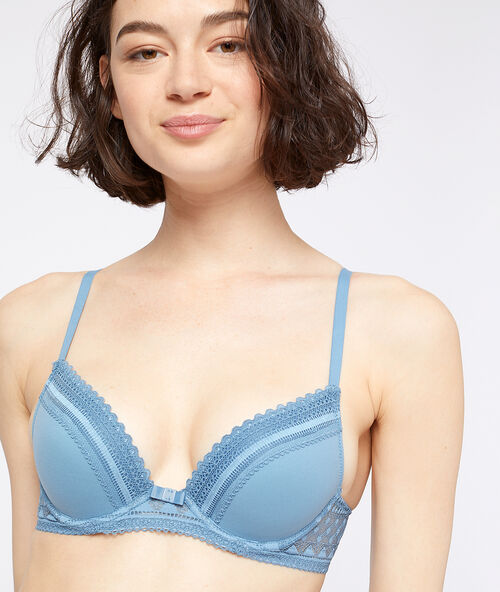 Bra n&deg;2 - micro plunging bra blue sky.