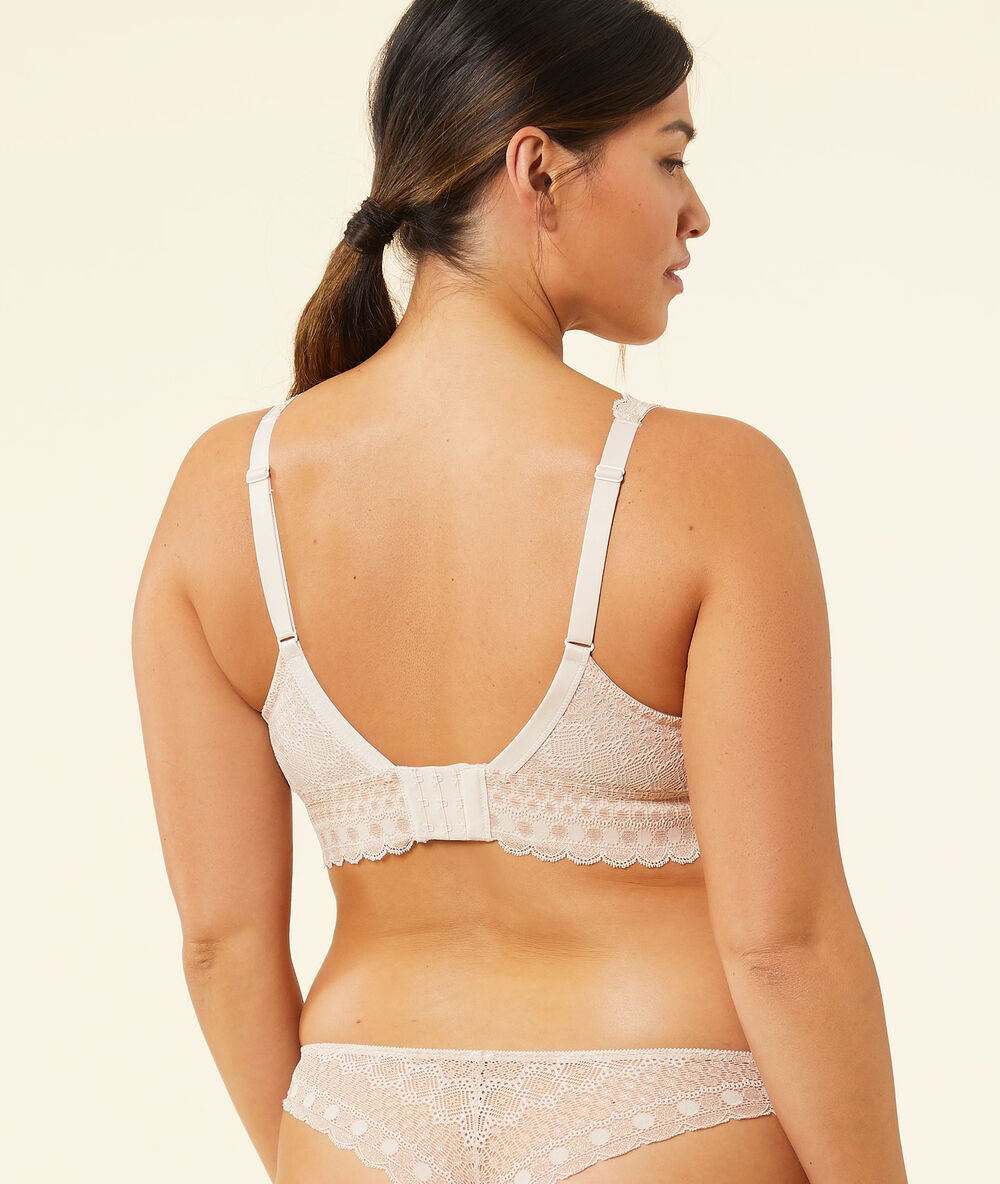 Bra no 8 - non-wired triangle bra, removabe pads  powdery pink.