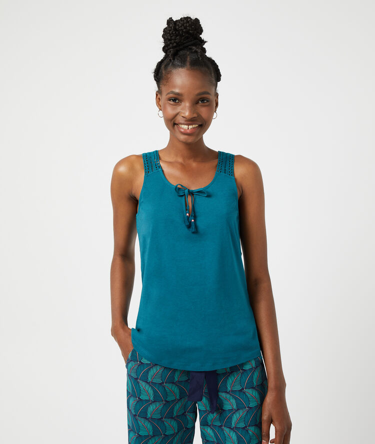 D&eacute;bardeur avec dos ajour&eacute; bleu canard.