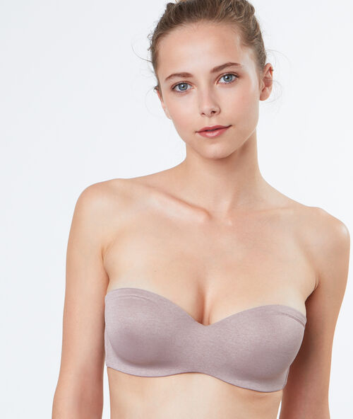 Microfibre band bra taupe.