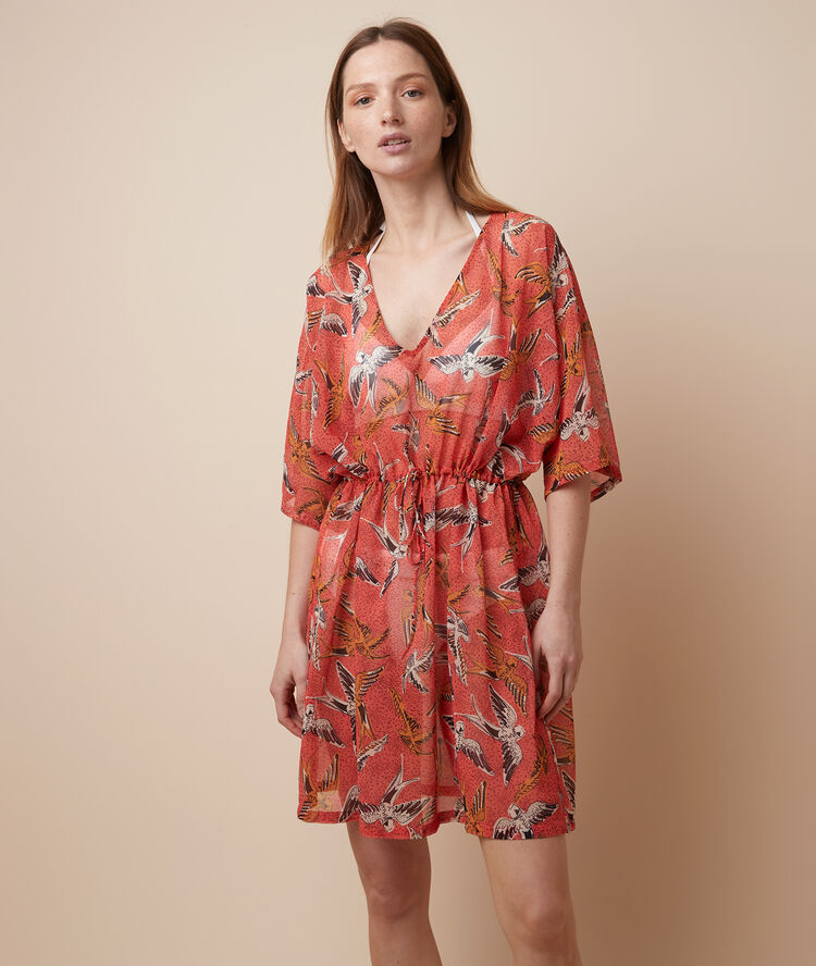 Printed beach tunic multi.