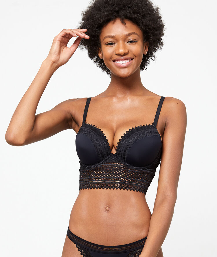 Bra n&deg;5 - graphic lace padded bra black.