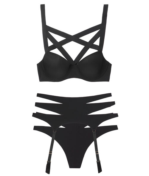 Sexy bonding - suspenders noir.