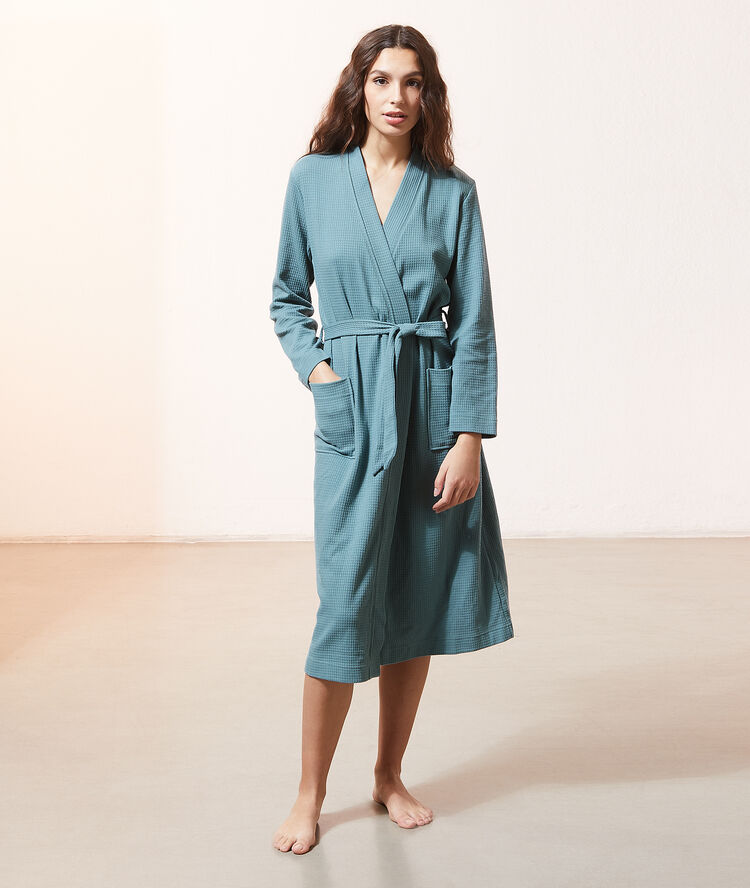 D&eacute;shabill&eacute; nid d'abeille celadon.