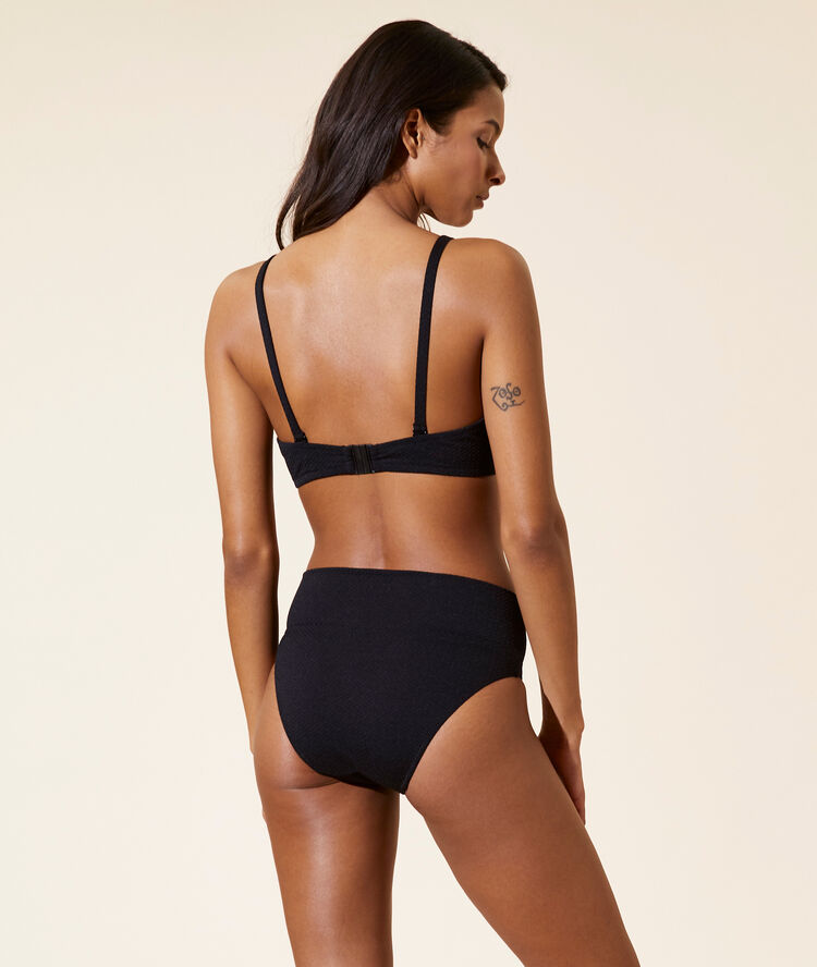 Non-padded bikini top black.