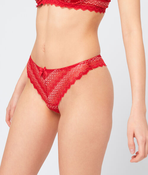 Lace brazilian briefs brick.